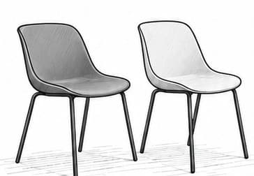 Illustration of two shell café chairs